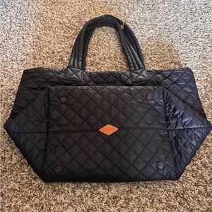MZ Wallace Quilted Medium Tote — Black Nylon (P20655)